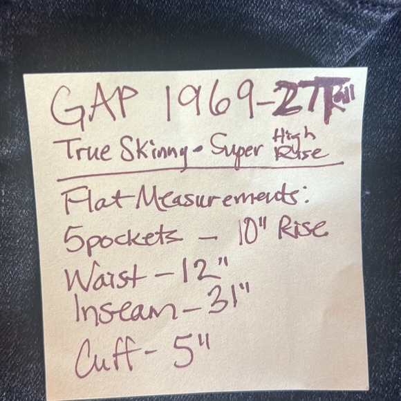 GAP 1969 - 27 Tall - TRUE SKINNY SUPER HI RISE - Picture 6 of 6